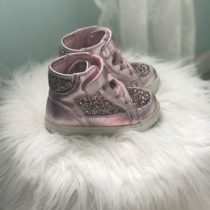 Glitter Bomb Pink High Top Sneakers!